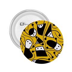 Playful abstract art - Yellow 2.25  Buttons