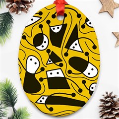 Playful abstract art - Yellow Ornament (Oval) 