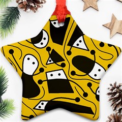 Playful abstract art - Yellow Ornament (Star) 