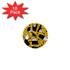 Playful abstract art - Yellow 1  Mini Buttons (10 pack) 