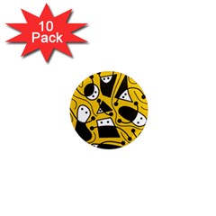 Playful abstract art - Yellow 1  Mini Magnet (10 pack) 