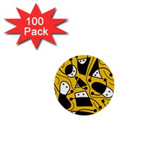 Playful abstract art - Yellow 1  Mini Buttons (100 pack) 