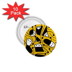 Playful abstract art - Yellow 1.75  Buttons (10 pack)