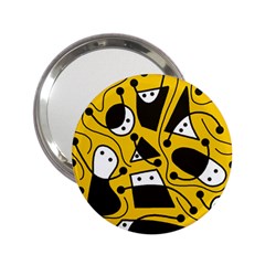 Playful abstract art - Yellow 2.25  Handbag Mirrors