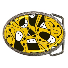 Playful abstract art - Yellow Belt Buckles