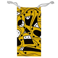 Playful abstract art - Yellow Jewelry Bags