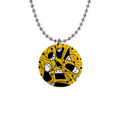 Playful abstract art - Yellow Button Necklaces