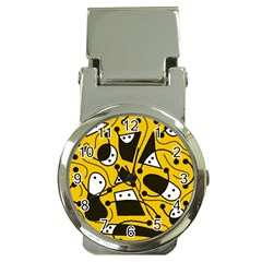 Playful abstract art - Yellow Money Clip Watches