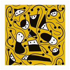 Playful abstract art - Yellow Medium Glasses Cloth