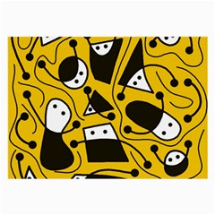 Playful abstract art - Yellow Large Glasses Cloth