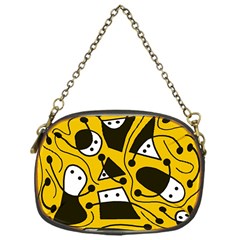 Playful abstract art - Yellow Chain Purses (One Side) 