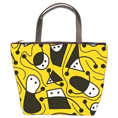 Playful abstract art - Yellow Bucket Bags