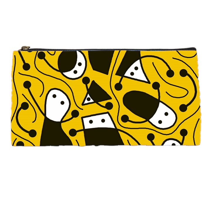 Playful abstract art - Yellow Pencil Cases