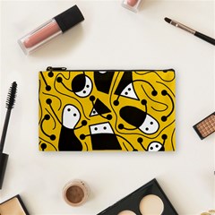 Playful abstract art - Yellow Cosmetic Bag (Small) 