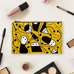 Playful abstract art - Yellow Cosmetic Bag (Medium) 