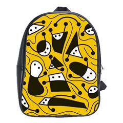 Playful abstract art - Yellow School Bags(Large) 