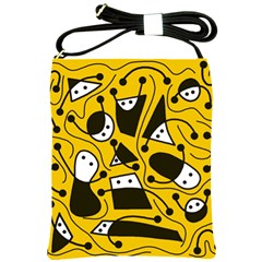 Playful abstract art - Yellow Shoulder Sling Bags