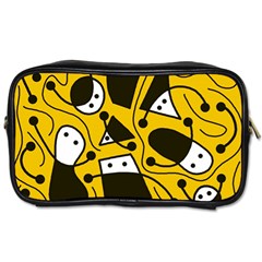 Playful abstract art - Yellow Toiletries Bags