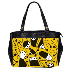 Playful Abstract Art - Yellow Office Handbags (2 Sides)  by Valentinaart