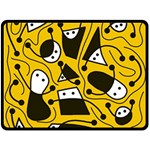 Playful abstract art - Yellow Fleece Blanket (Large)  80 x60  Blanket Front