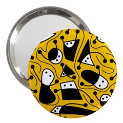 Playful abstract art - Yellow 3  Handbag Mirrors