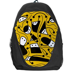 Playful abstract art - Yellow Backpack Bag