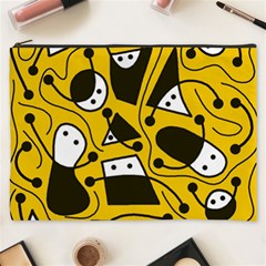 Playful abstract art - Yellow Cosmetic Bag (XXXL) 