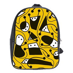 Playful abstract art - Yellow School Bags (XL) 