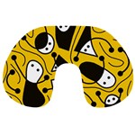 Playful abstract art - Yellow Travel Neck Pillows Front