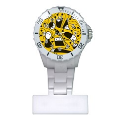 Playful abstract art - Yellow Plastic Nurses Watch