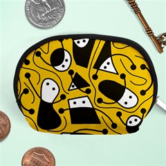 Playful abstract art - Yellow Accessory Pouches (Medium) 