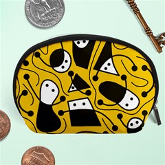 Playful abstract art - Yellow Accessory Pouches (Large) 