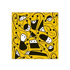 Playful abstract art - Yellow Satin Bandana Scarf