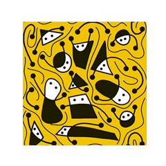 Playful abstract art - Yellow Small Satin Scarf (Square)