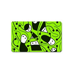 Playful Abstract Art - Green Magnet (name Card) by Valentinaart