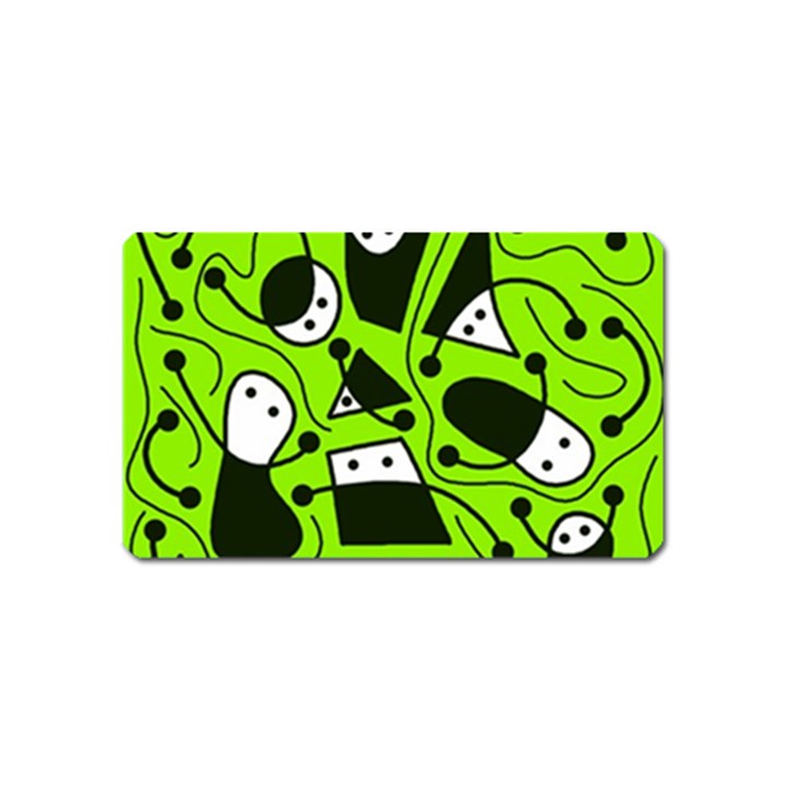 Playful abstract art - green Magnet (Name Card)