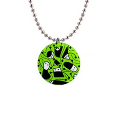 Playful Abstract Art - Green Button Necklaces by Valentinaart