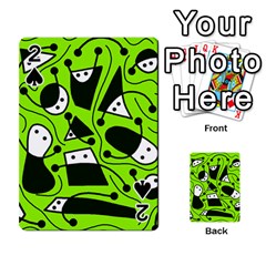 Playful Abstract Art - Green Playing Cards 54 Designs  by Valentinaart