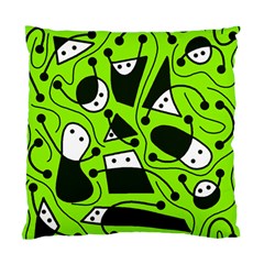 Playful Abstract Art - Green Standard Cushion Case (one Side) by Valentinaart