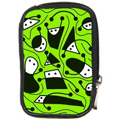 Playful Abstract Art - Green Compact Camera Cases by Valentinaart