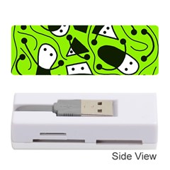 Playful Abstract Art - Green Memory Card Reader (stick)  by Valentinaart