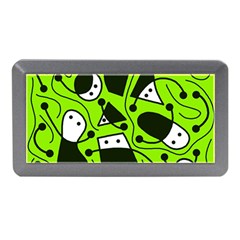 Playful Abstract Art - Green Memory Card Reader (mini) by Valentinaart