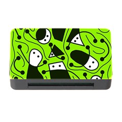 Playful Abstract Art - Green Memory Card Reader With Cf by Valentinaart