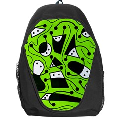 Playful Abstract Art - Green Backpack Bag by Valentinaart