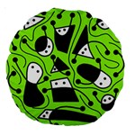 Playful abstract art - green Large 18  Premium Round Cushions Front