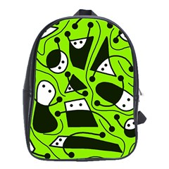 Playful Abstract Art - Green School Bags (xl)  by Valentinaart