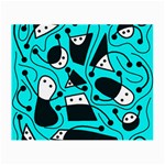 Playful abstract art - cyan Small Glasses Cloth (2-Side) Front