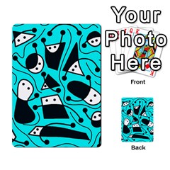 Playful Abstract Art - Cyan Multi-purpose Cards (rectangle)  by Valentinaart