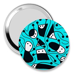 Playful Abstract Art - Cyan 3  Handbag Mirrors by Valentinaart