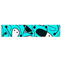 Playful abstract art - cyan Flano Scarf (Small)